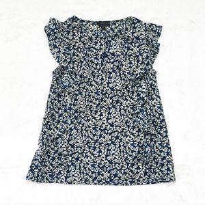 J. Crew Collection Blue Floral Blouse
